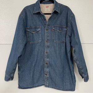 Levi Sherpa Lined Button Down Jean Shirt